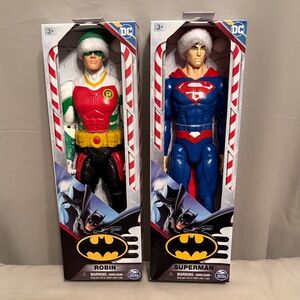 DC Comics Robin and Superman Holiday Action Figures - Red, Green, Blue